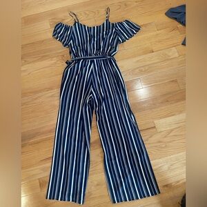 Striped Navy Jumpsuit